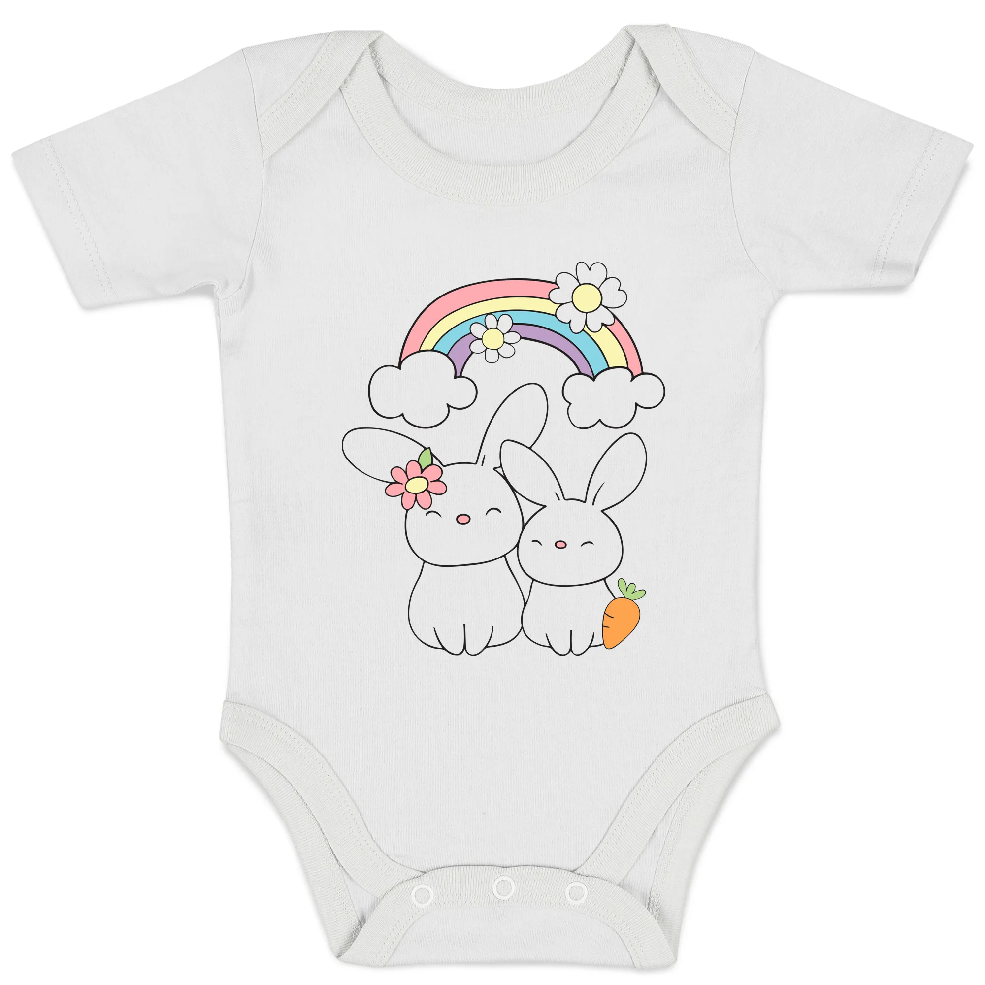 Endanzoo Organic Baby Bodysuit - Mom & Baby Bunny Love