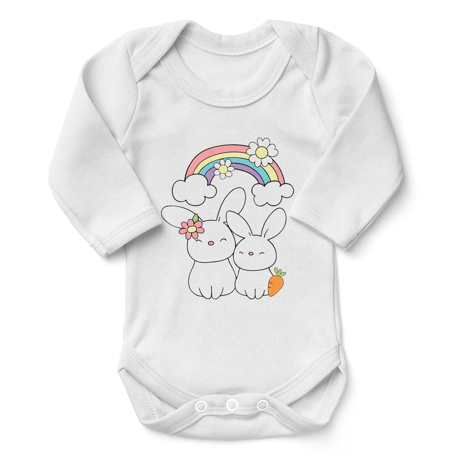 Endanzoo Organic Baby Bodysuit - Mom & Baby Bunny Love