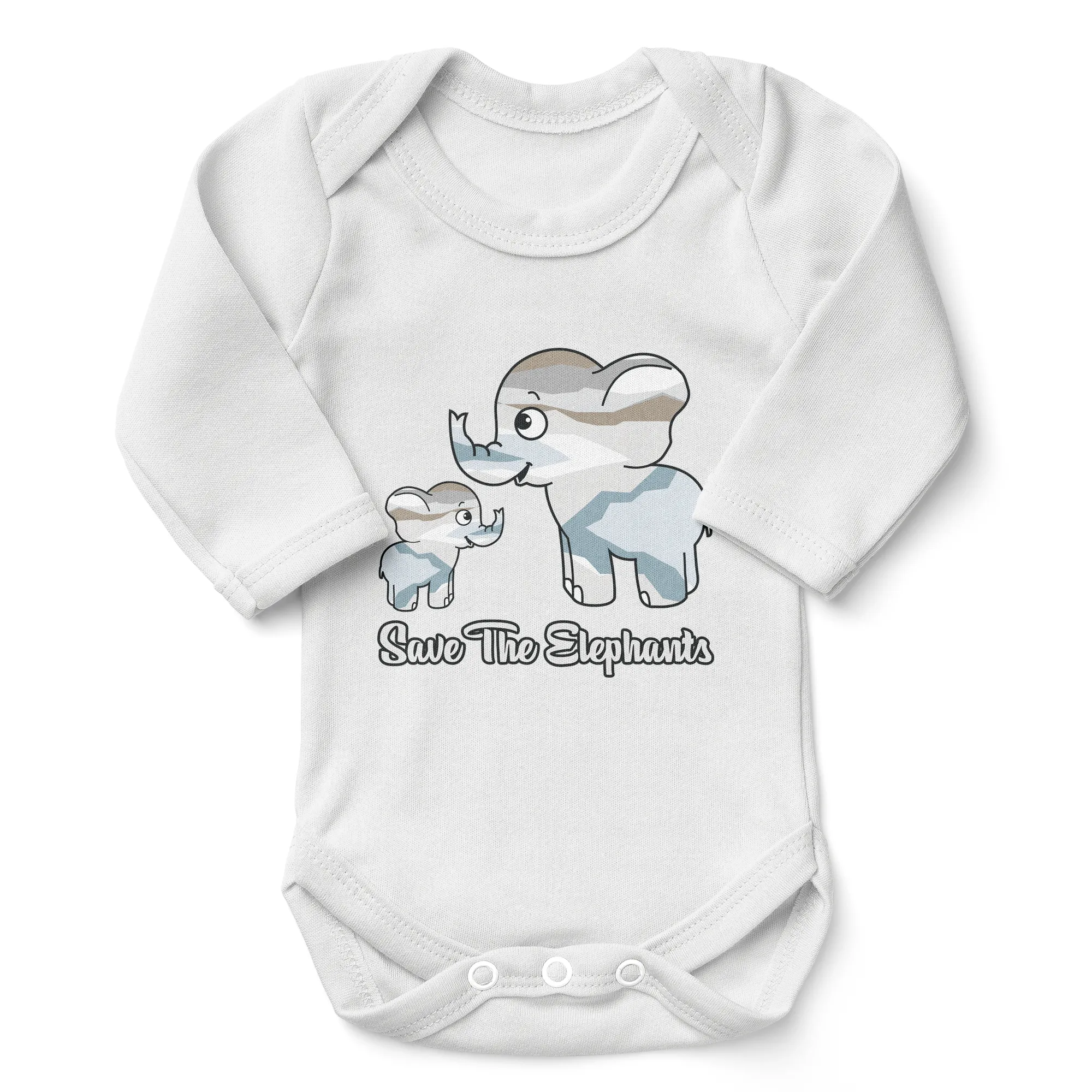 Endanzoo Organic Baby Bodysuit - Save The Elephants Family