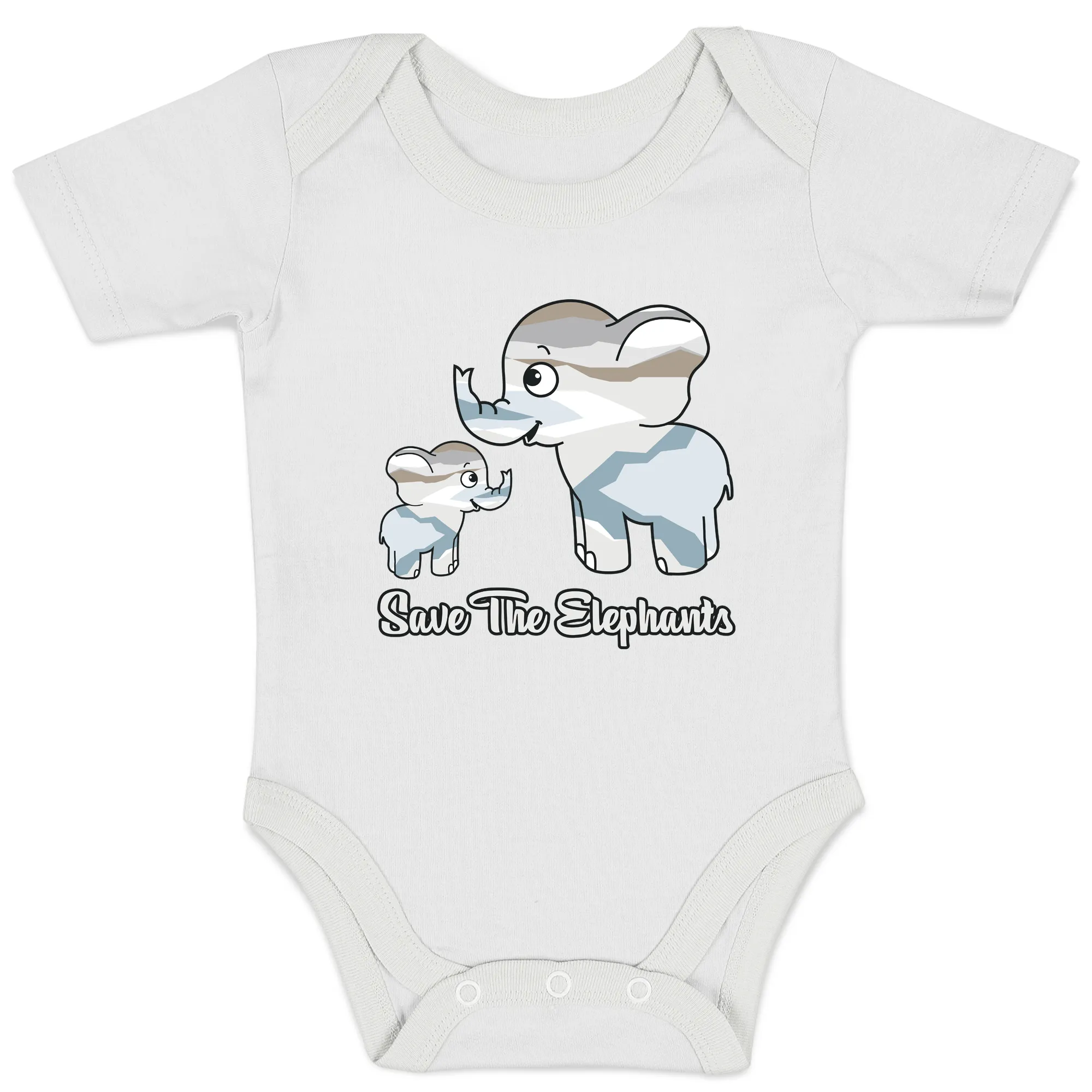 Endanzoo Organic Baby Bodysuit - Save The Elephants Family