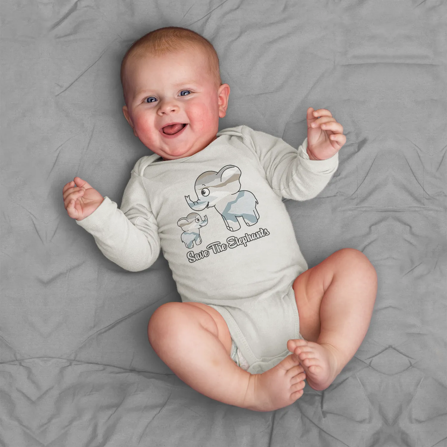 Endanzoo Organic Baby Bodysuit - Save The Elephants Family