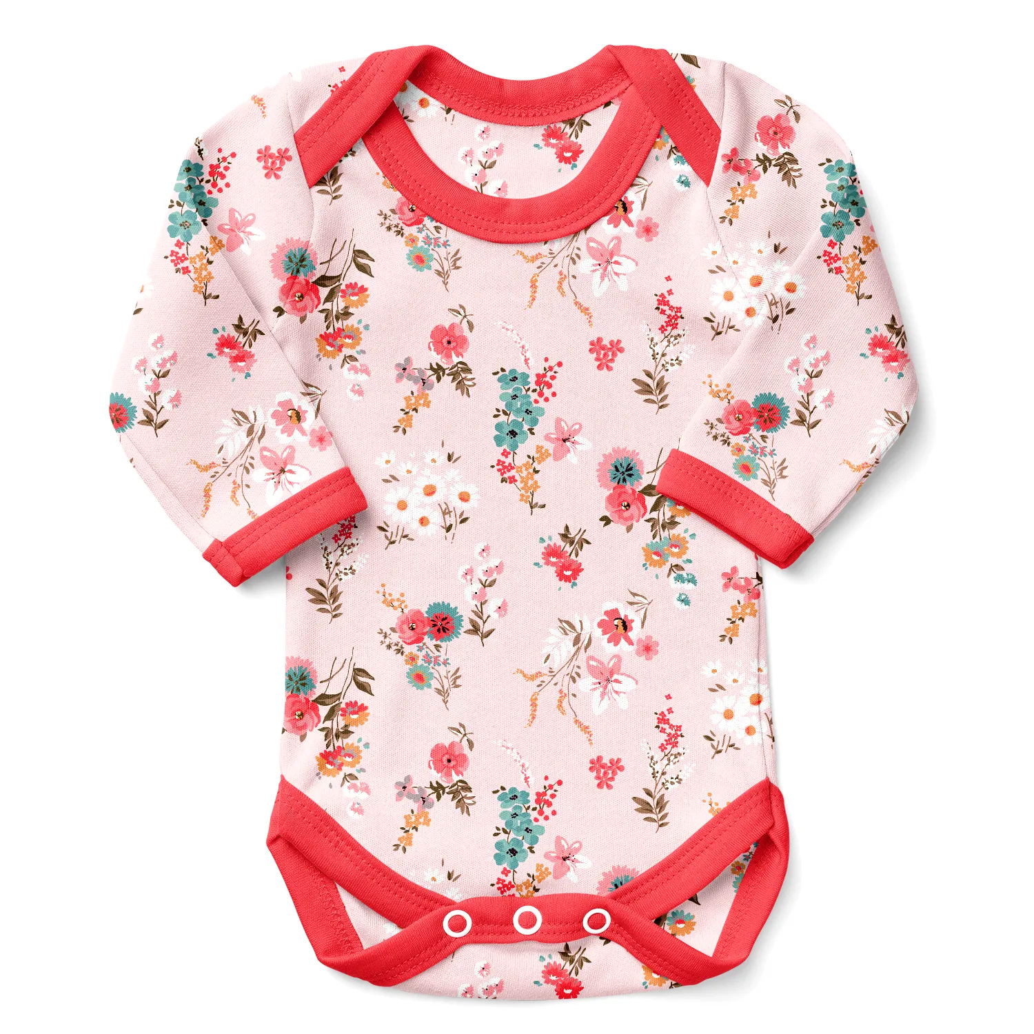 Endanzoo Organic Long Sleeve Bodysuit - Pink Blossom