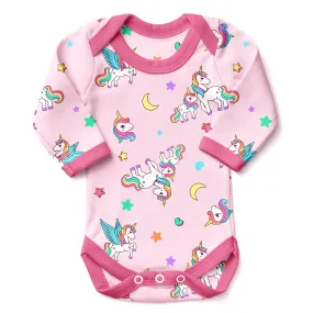 Endanzoo Organic Long Sleeve Bodysuit - Rainbow Unicorns