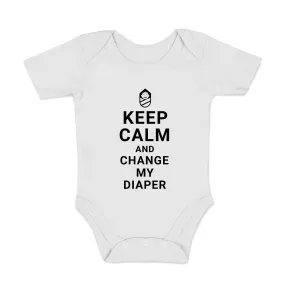 Endanzoo Organic Short Sleeve Bodysuit - Keep Calm And Change My Diaper