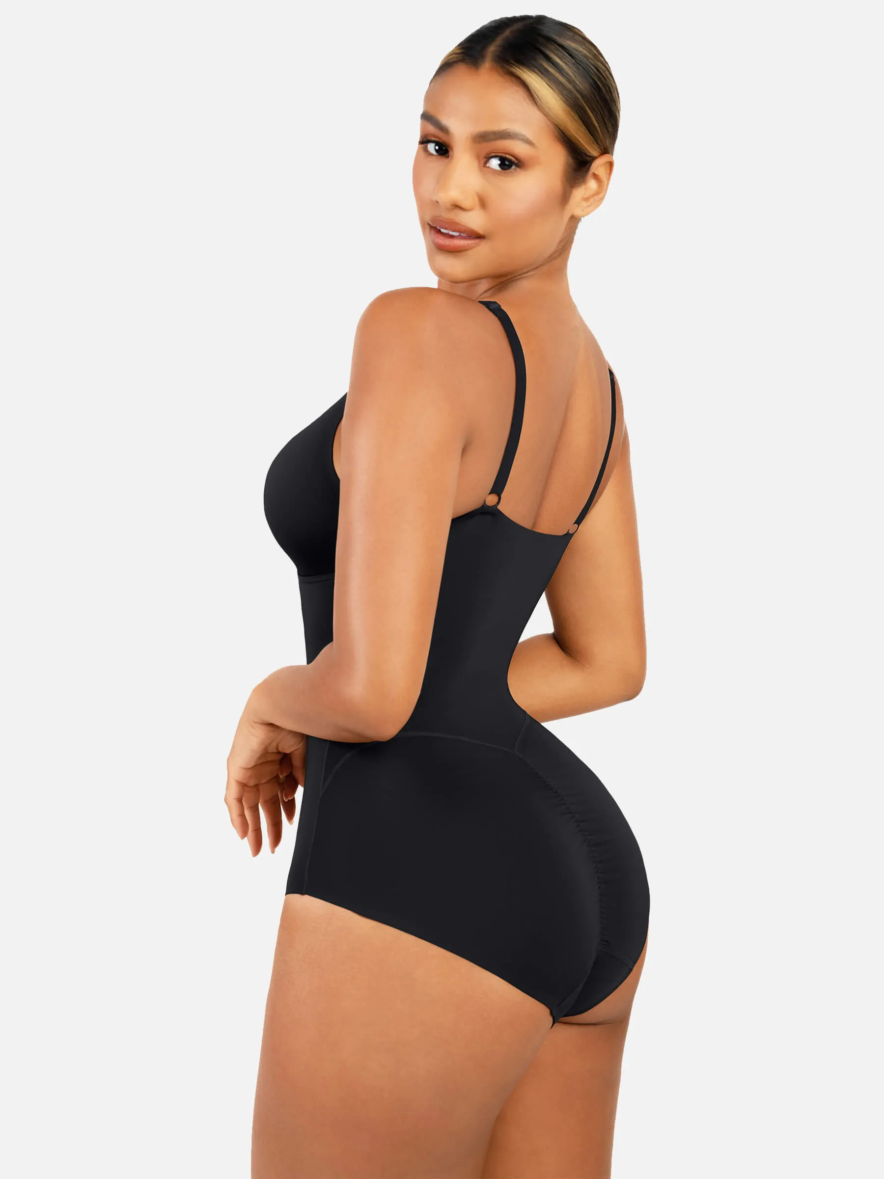 Feelingirl V Neck Tummy Control Thong Shapewear