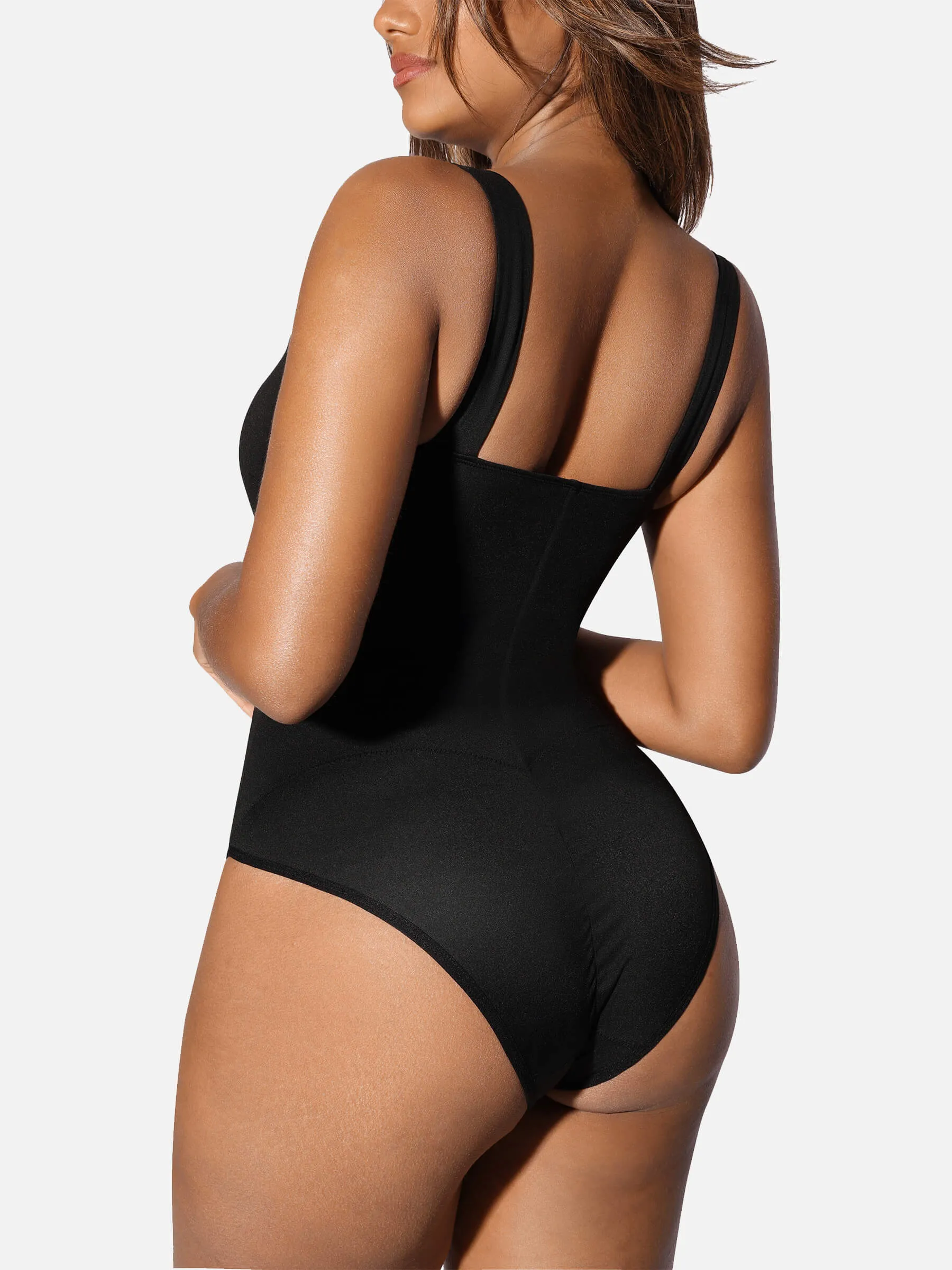 Feelingirl V Neck Tummy Control Thong Shapewear