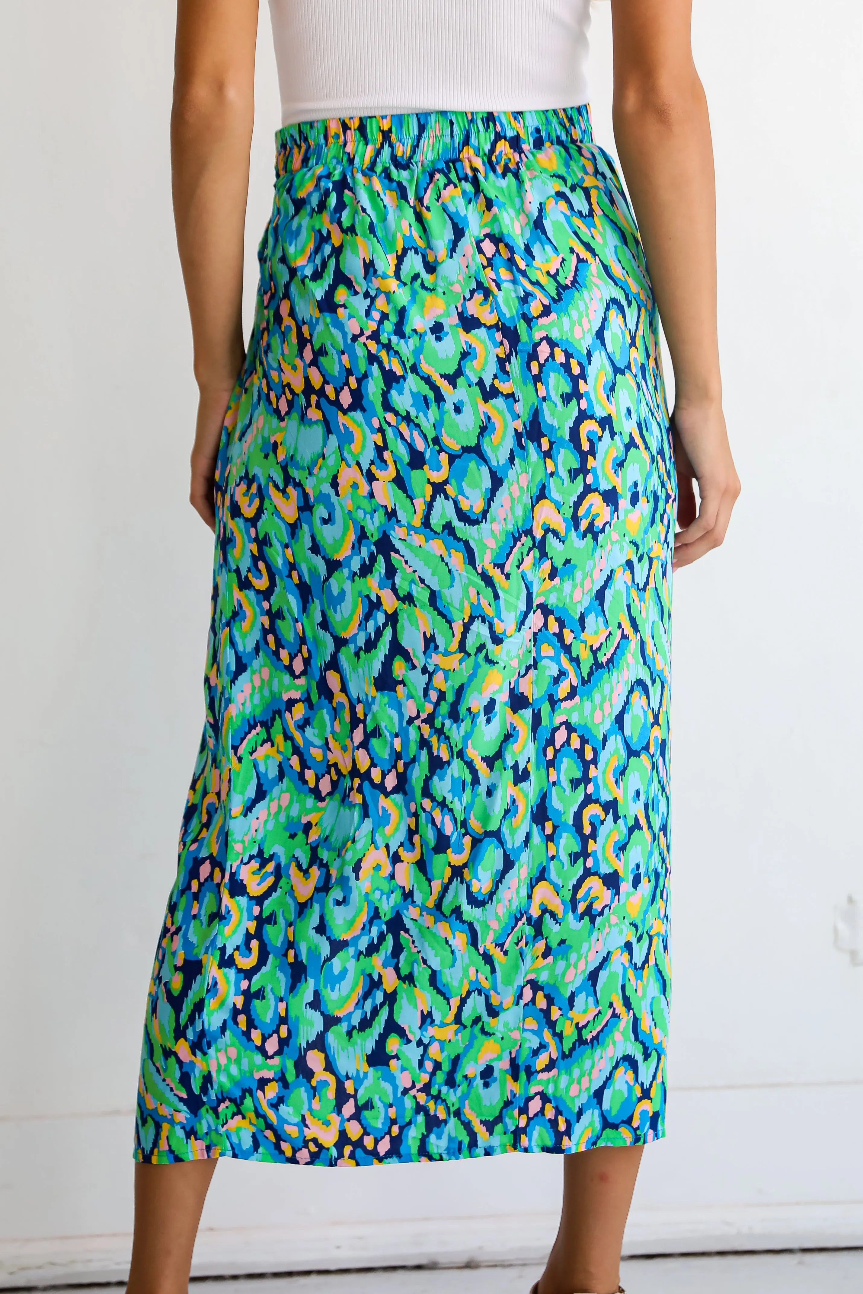 FINAL SALE - Magnificent Poise Blue Wrap Midi Skirt