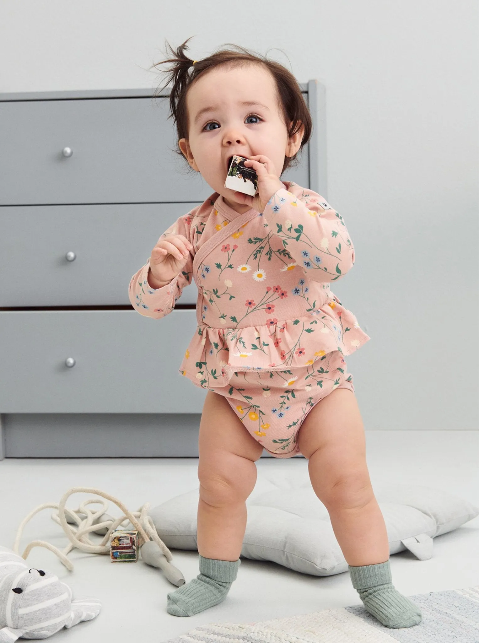 Floral Frilled Wraparound Babygrow