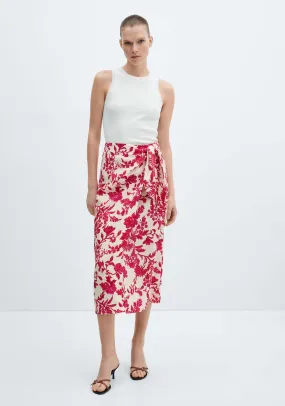 Floral wrapped skirt