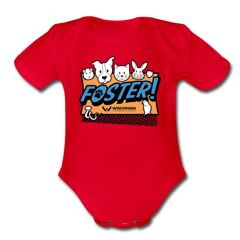 Foster Logo Organic Short Sleeve Baby Bodysuit