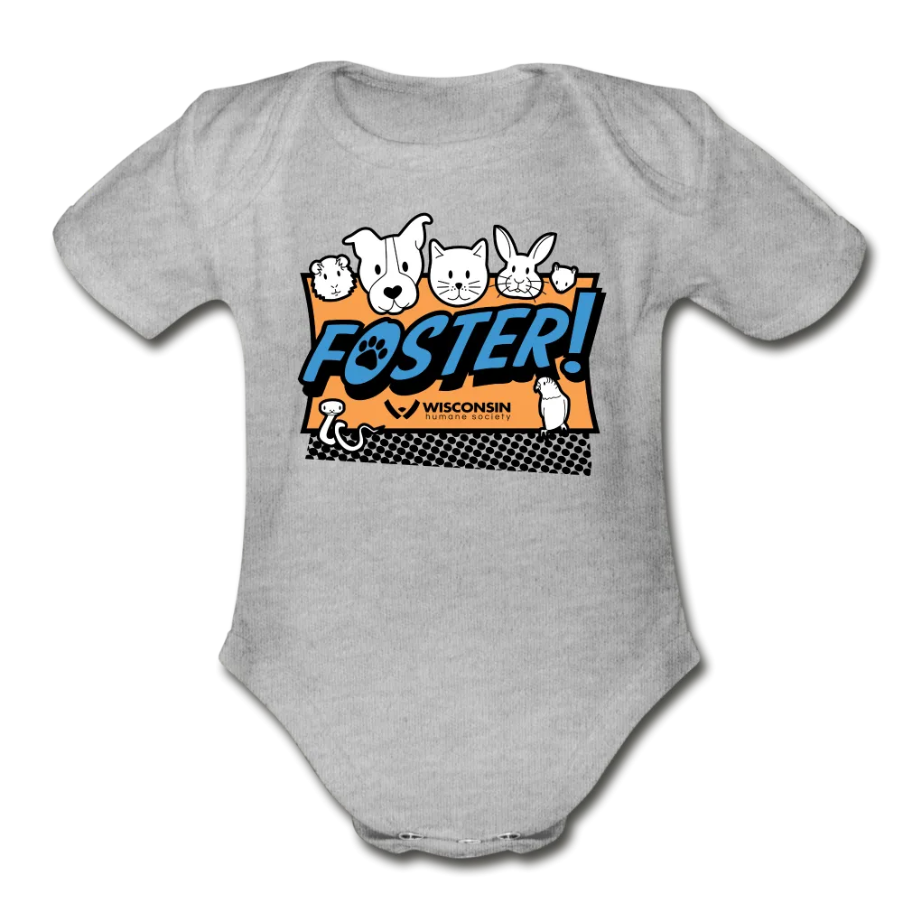 Foster Logo Organic Short Sleeve Baby Bodysuit