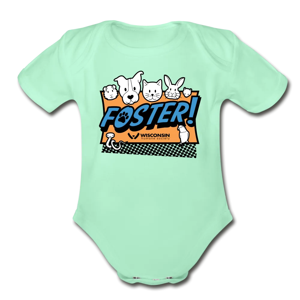 Foster Logo Organic Short Sleeve Baby Bodysuit