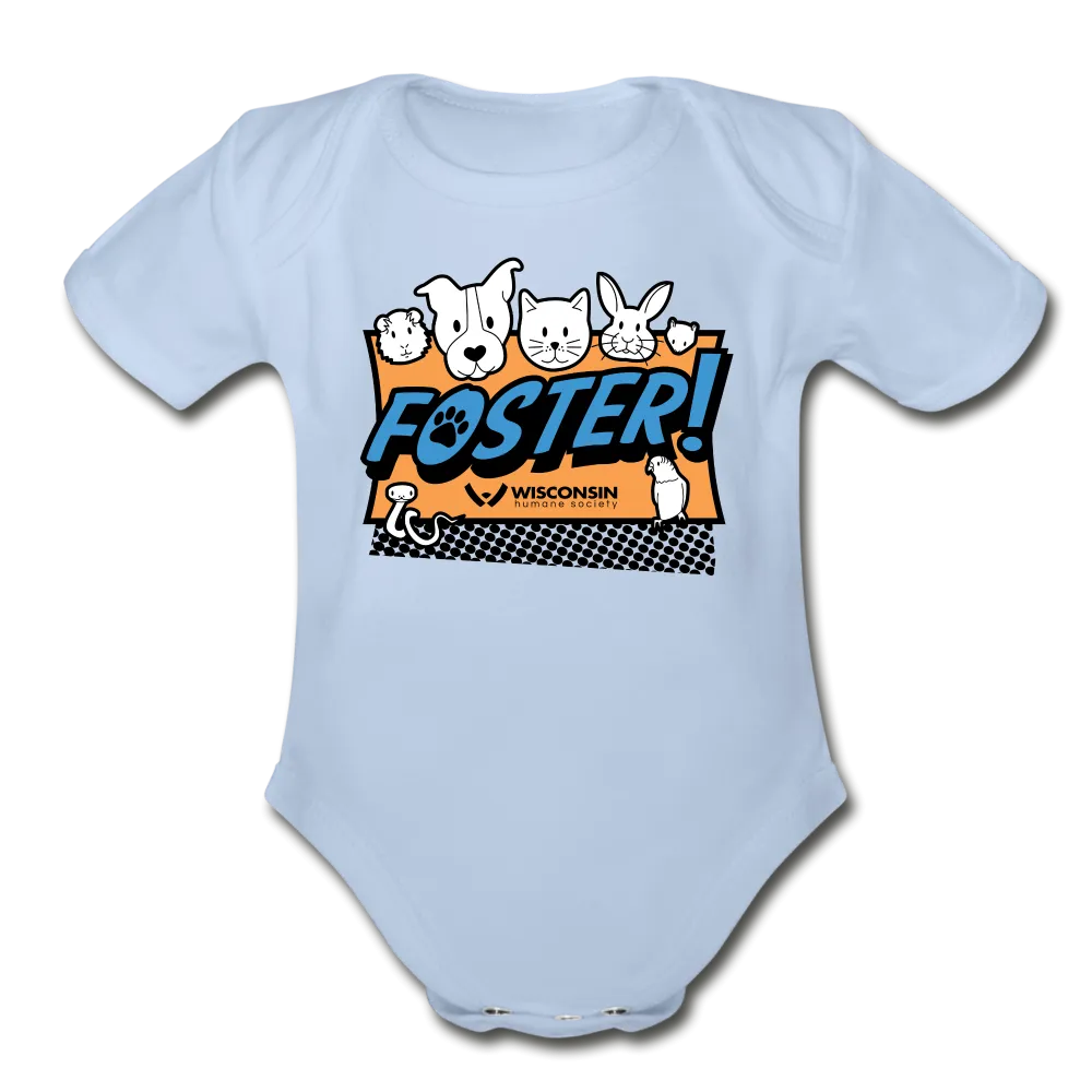 Foster Logo Organic Short Sleeve Baby Bodysuit