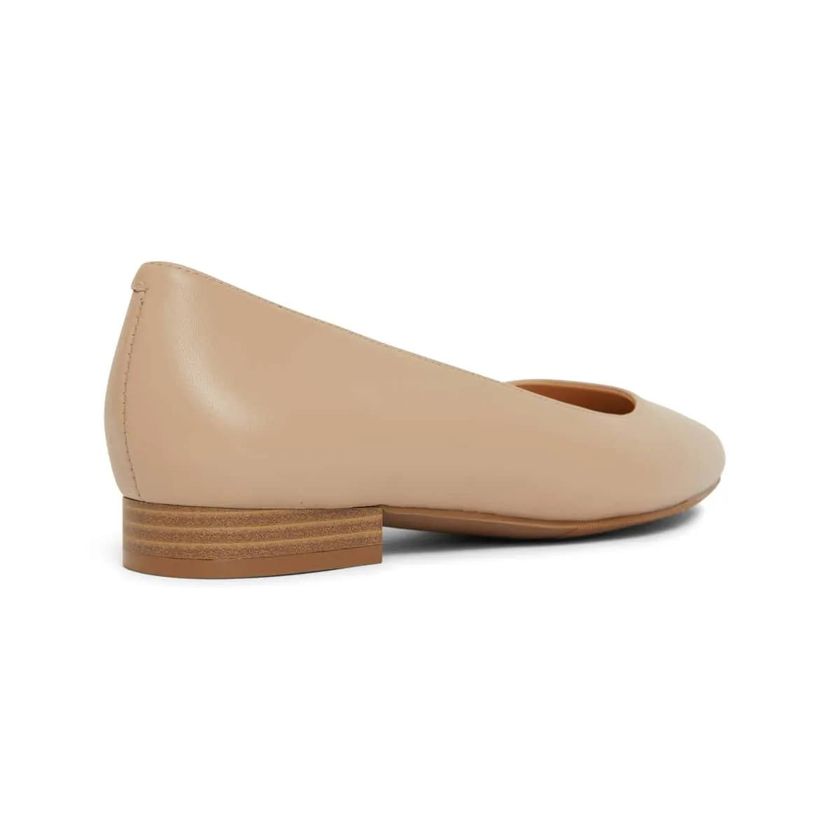 Gaby Flat in Nude Leather