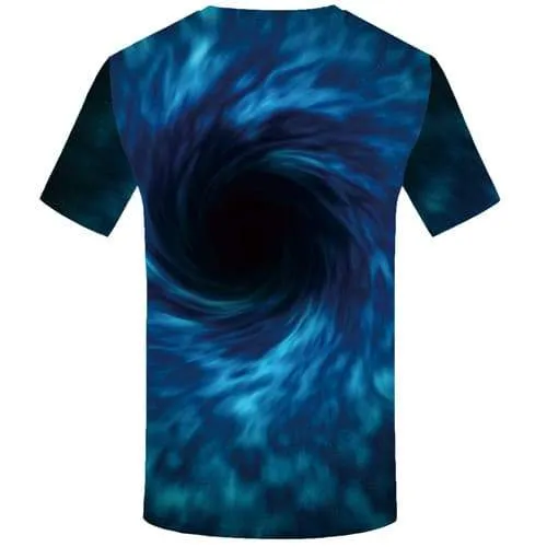 Galaxy Space T-shirt Men Black Hole Shirt Print Vortex Tshirt Printed Psychedelic T-shirts Graphic Punk Tshirts Casual