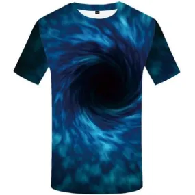 Galaxy Space T-shirt Men Black Hole Shirt Print Vortex Tshirt Printed Psychedelic T-shirts Graphic Punk Tshirts Casual