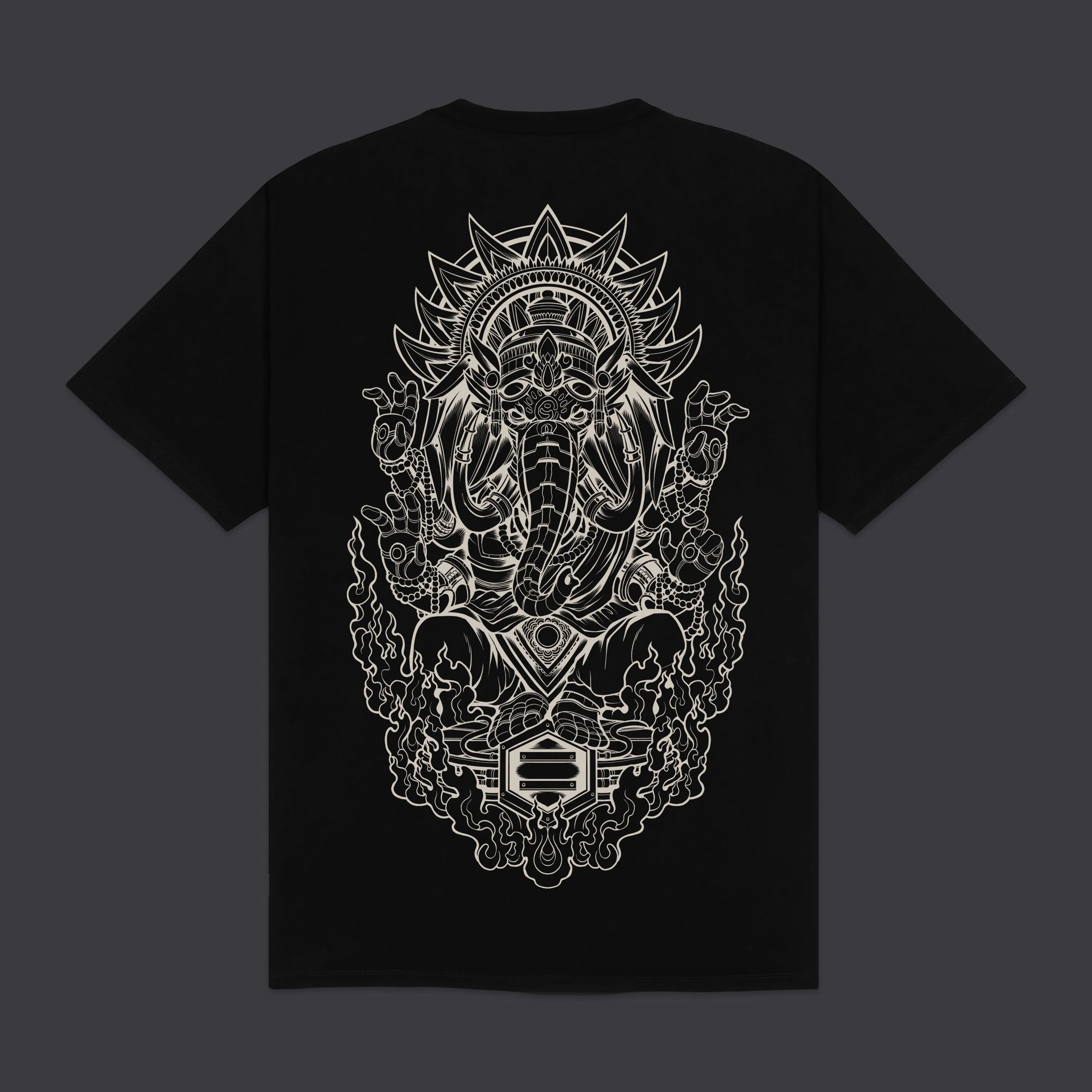 Ganesha Outline Tee Black