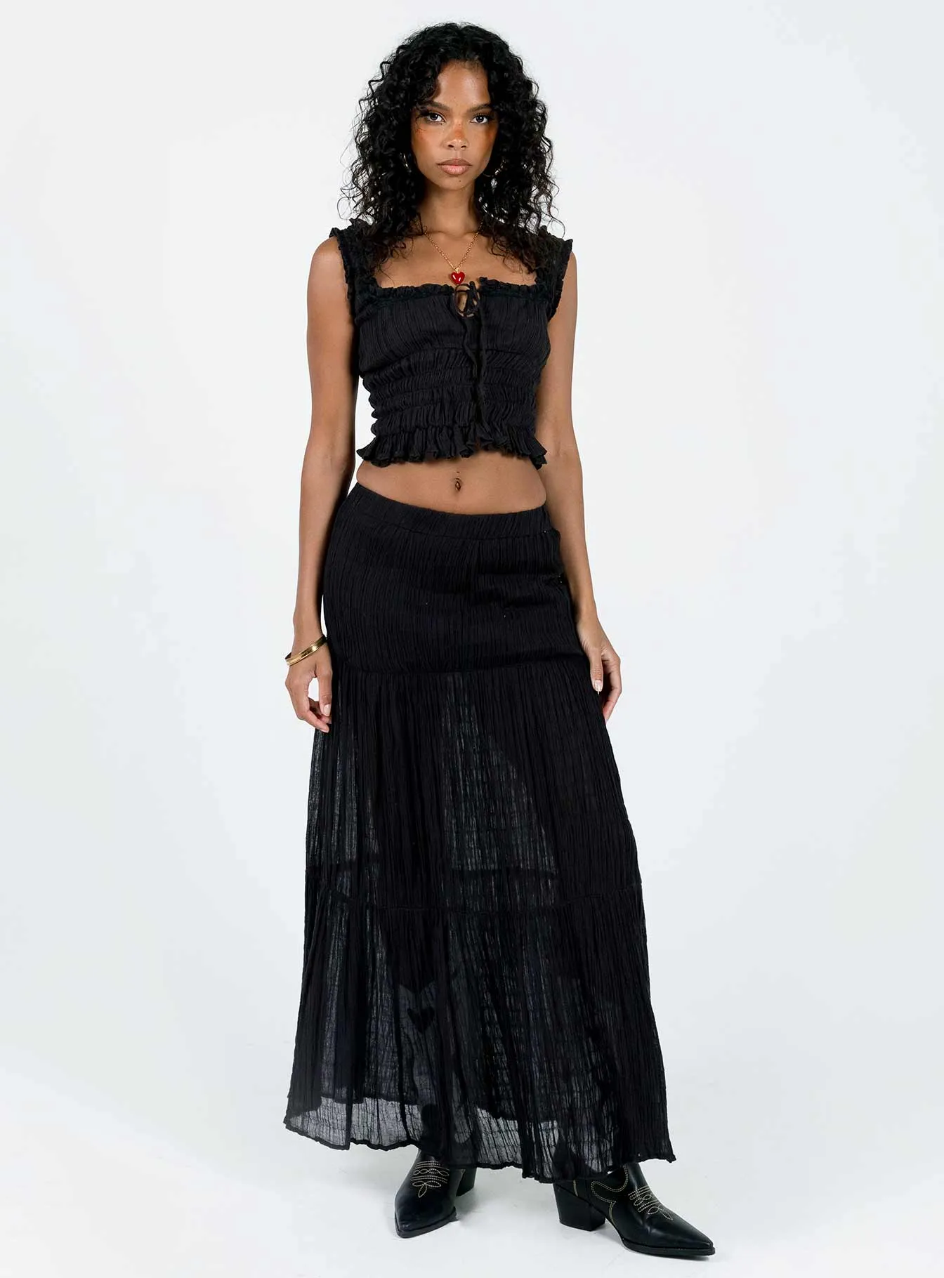 Gilchrist Low Rise Maxi Skirt Black