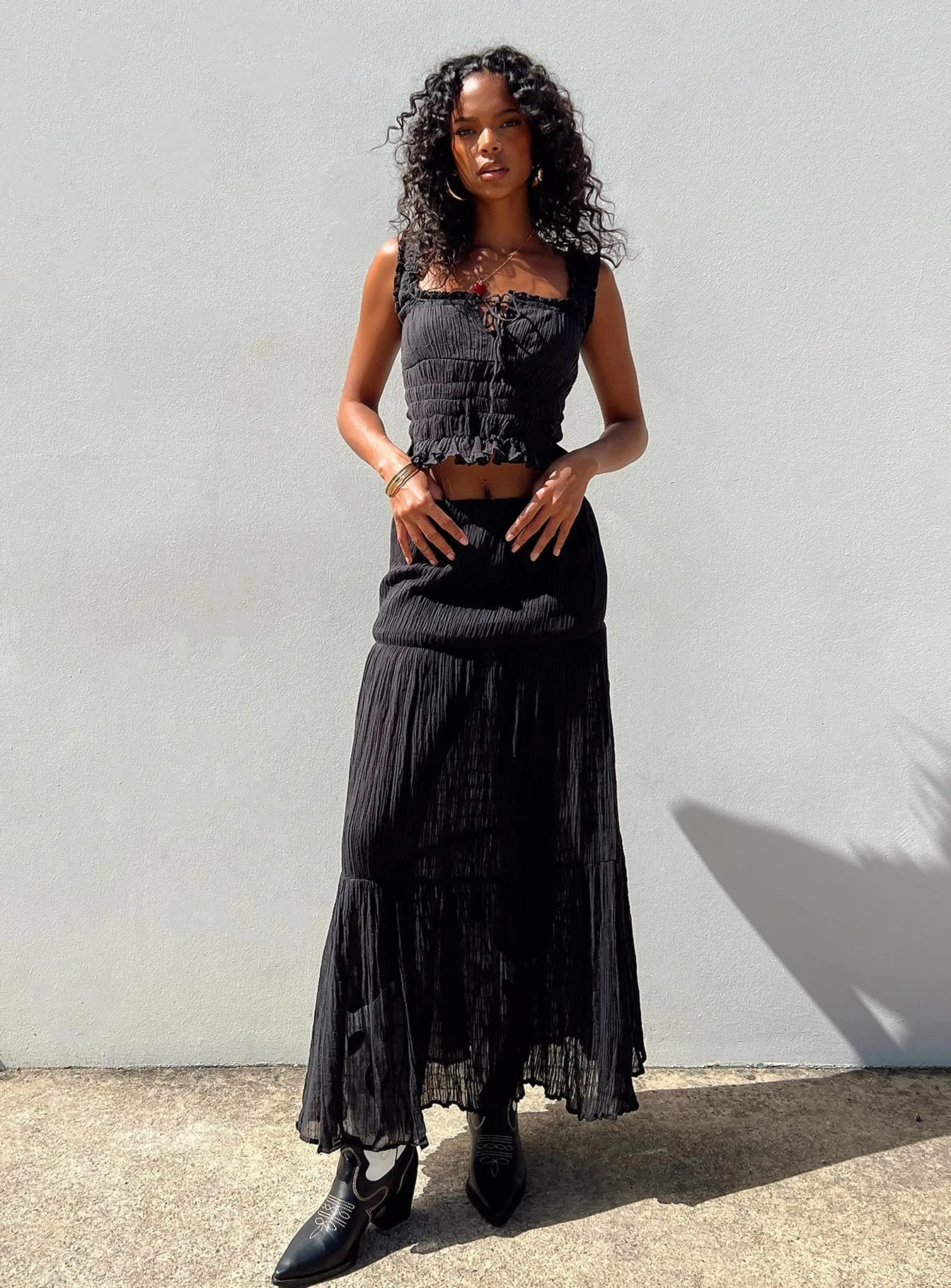 Gilchrist Low Rise Maxi Skirt Black