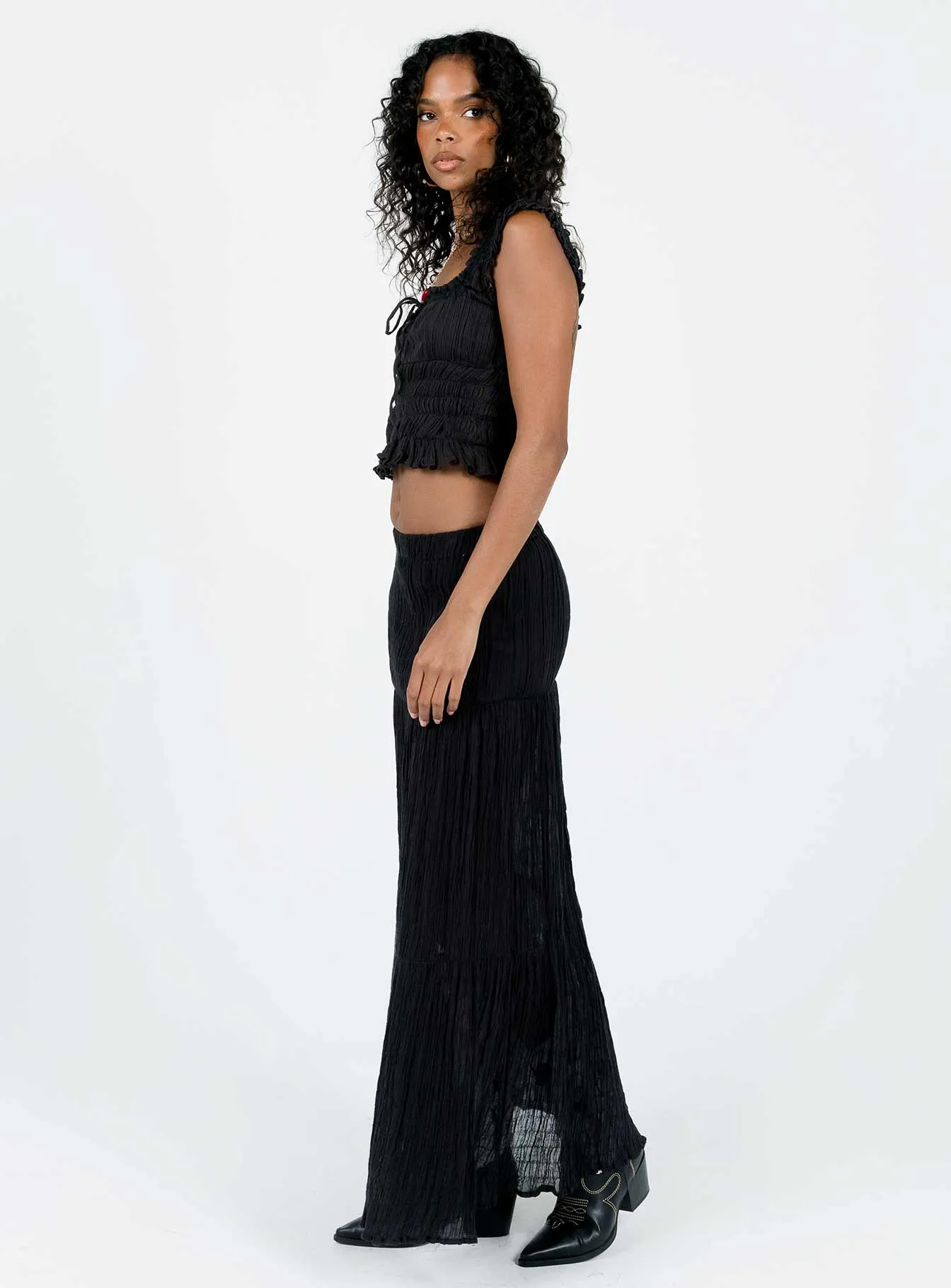 Gilchrist Low Rise Maxi Skirt Black