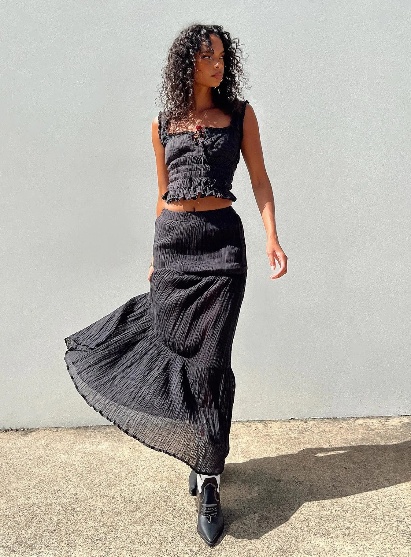 Gilchrist Low Rise Maxi Skirt Black