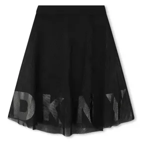 Girls Black Logo Tulle Skirt