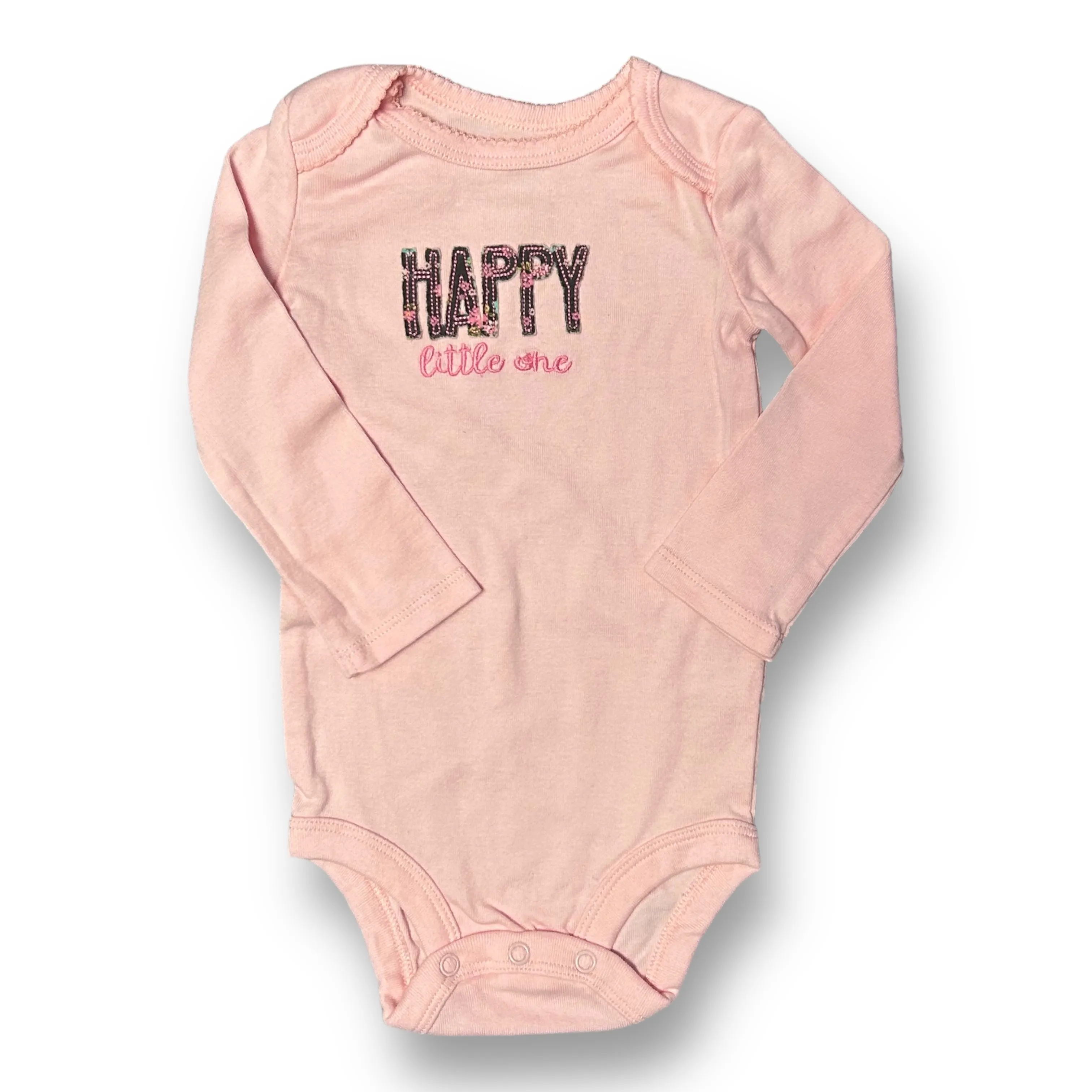 Girls Just One You Size 12 Months Pink Happy Little One Bodysuit