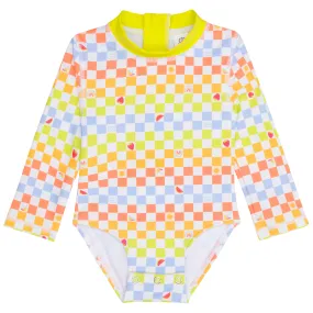 Girls Long Sleeve Surf Suit (One Piece Bodysuit) | "Gamified"