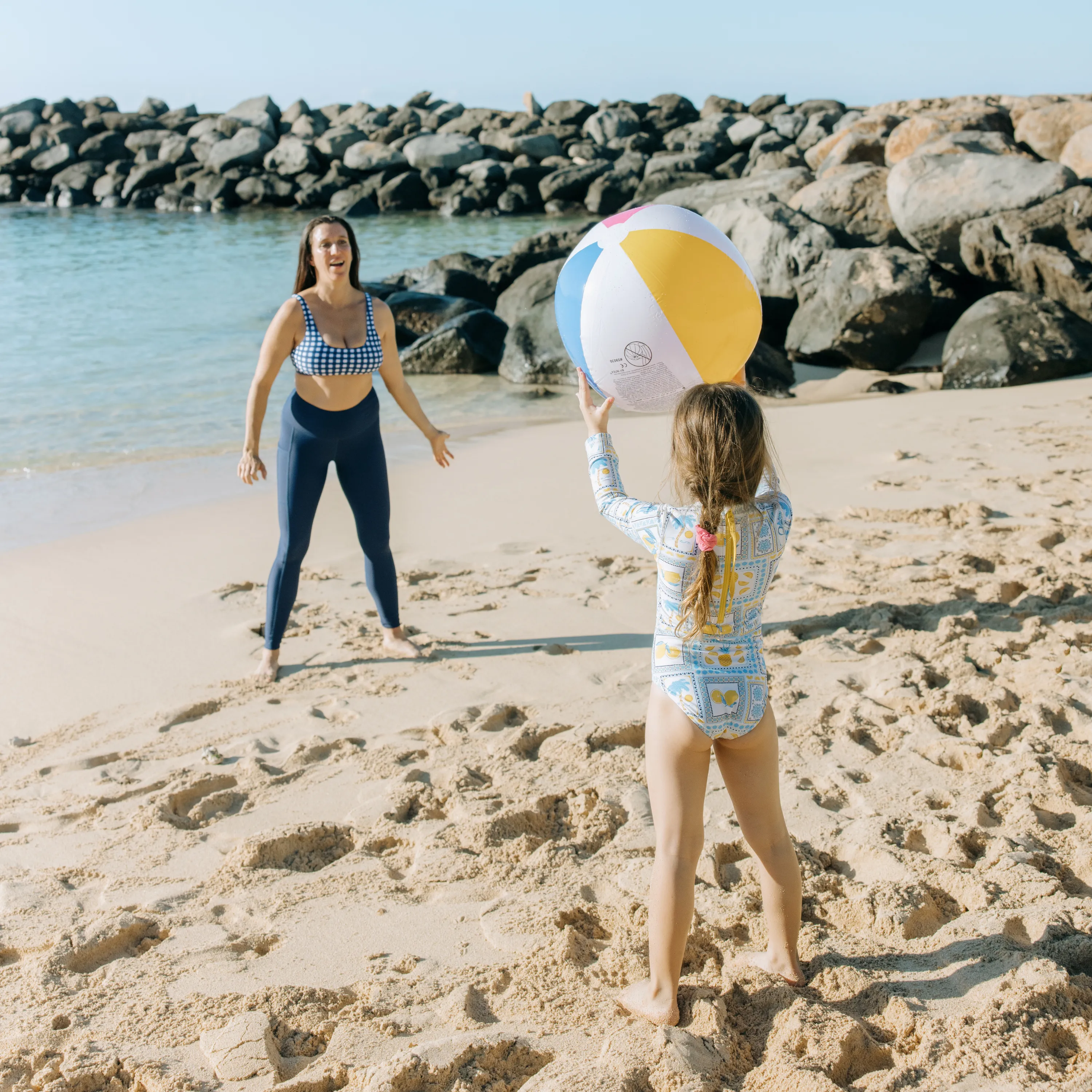 Girls Long Sleeve Surf Suit (One Piece Bodysuit) | "Mediterranean Lemons"