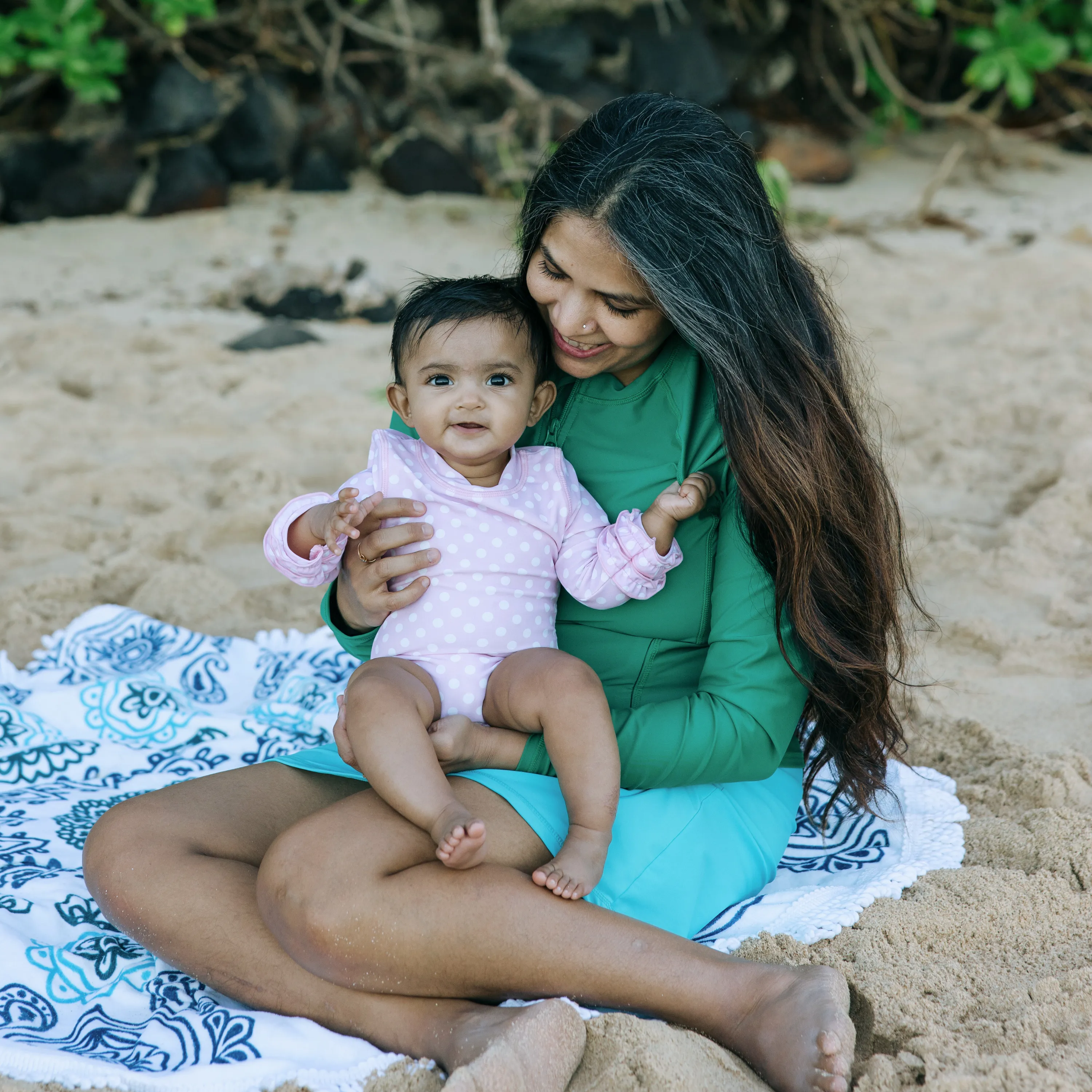 Girls Long Sleeve Surf Suit (One Piece Bodysuit) | "Pink Sassy Surfer"