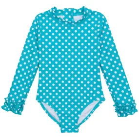 Girls Long Sleeve Surf Suit (One Piece Bodysuit) | "Scuba Sassy Surfer"