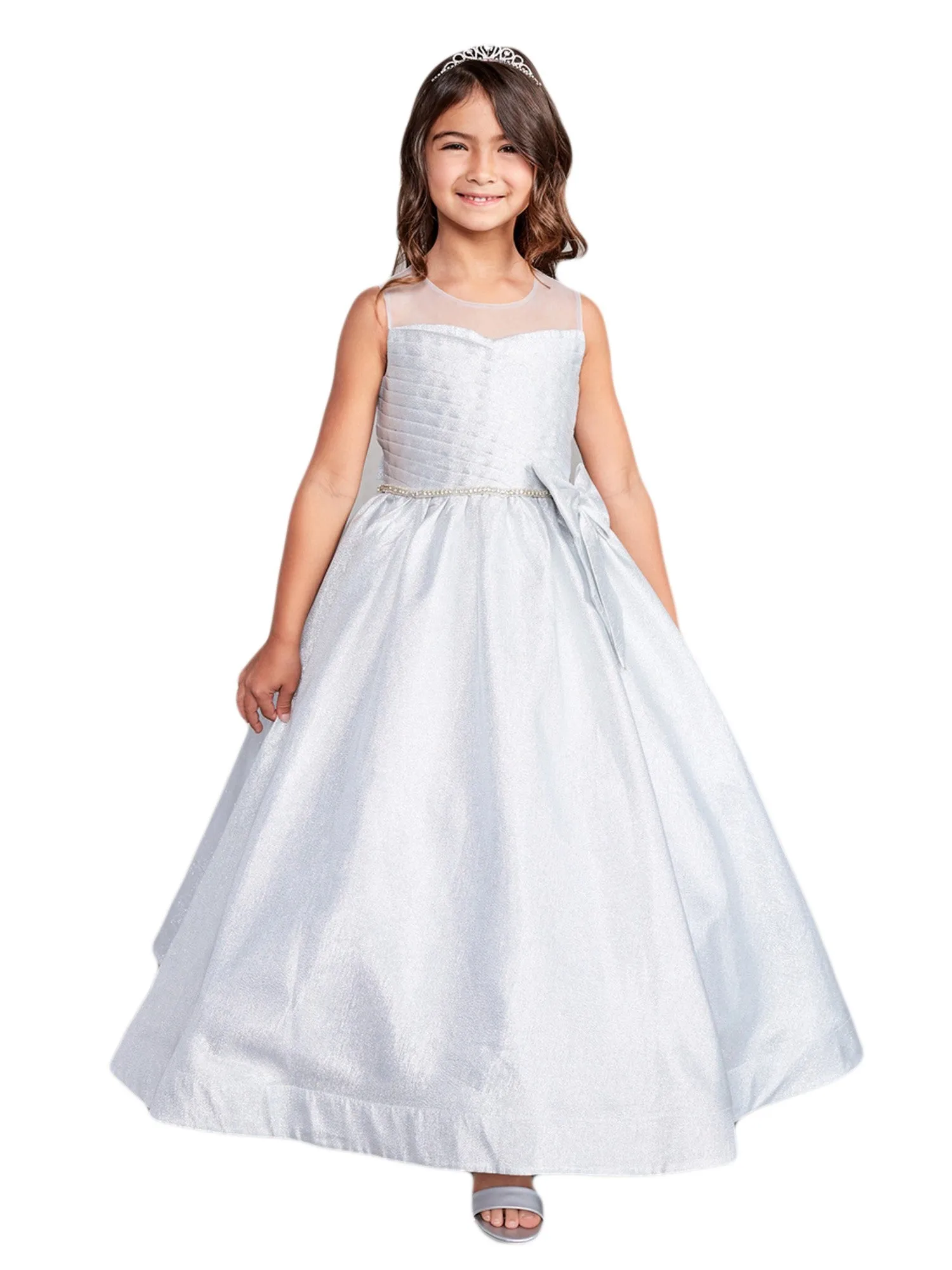 Girls Multi Color Glitter Rhinestone Junior Bridesmaid Dress 2-16