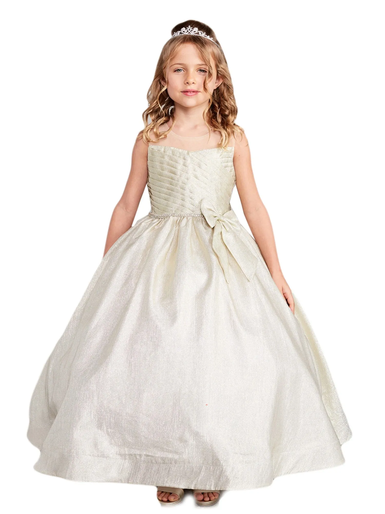 Girls Multi Color Glitter Rhinestone Junior Bridesmaid Dress 2-16