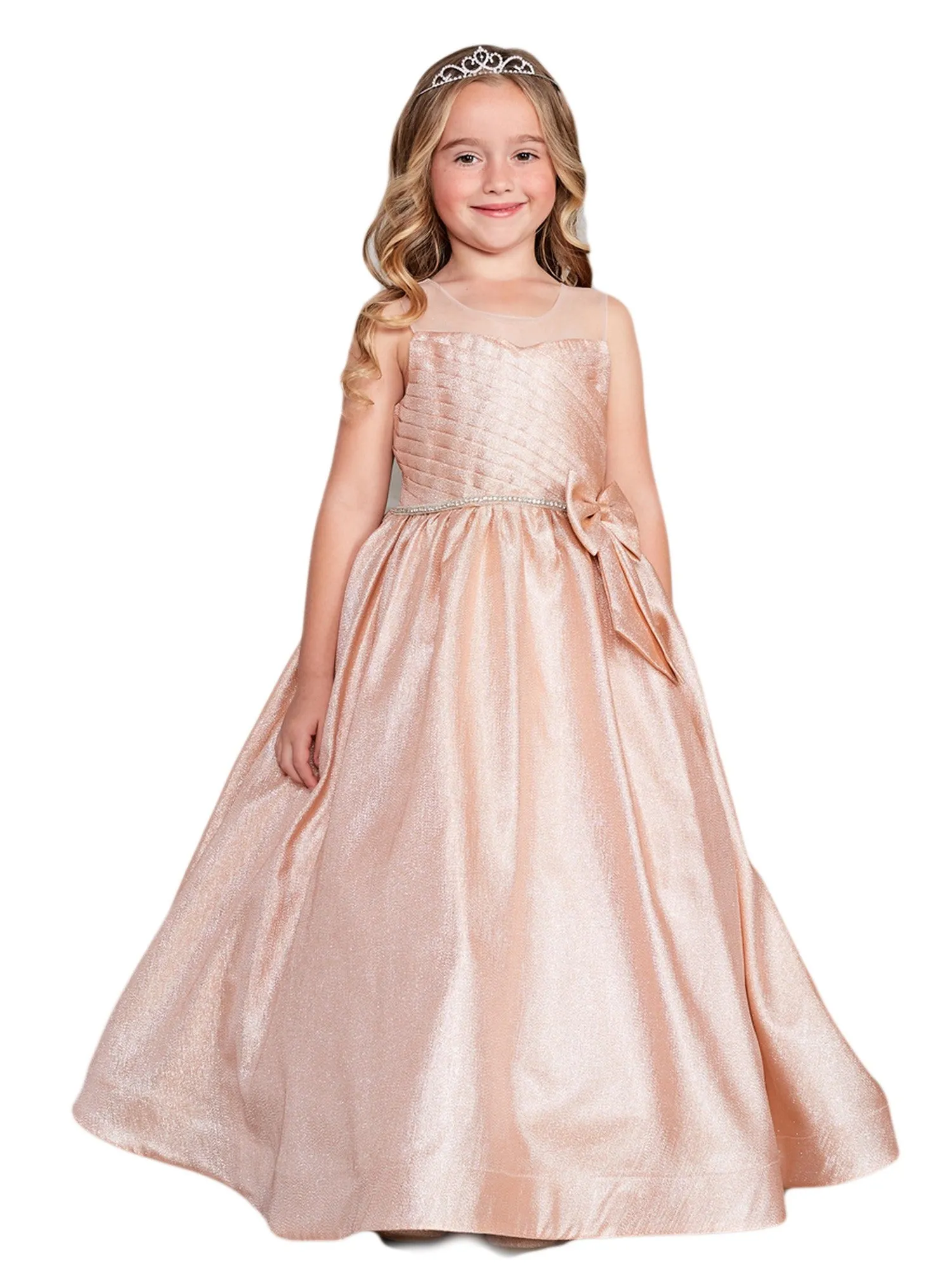 Girls Multi Color Glitter Rhinestone Junior Bridesmaid Dress 2-16