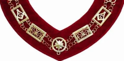 Grand Lodge - Chain Collar - GolGrand Lodge - Chain Collar - Gold/Silver on Red   Free Cased/Silver on Red   Free Case