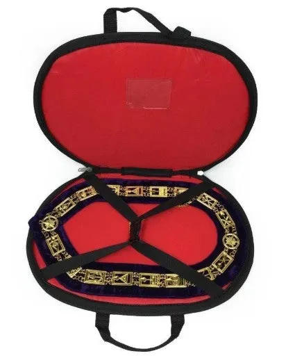 Grand Lodge - Chain Collar - GolGrand Lodge - Chain Collar - Gold/Silver on Red   Free Cased/Silver on Red   Free Case