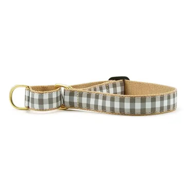 Gray Buffalo Check Martingale Dog Collar