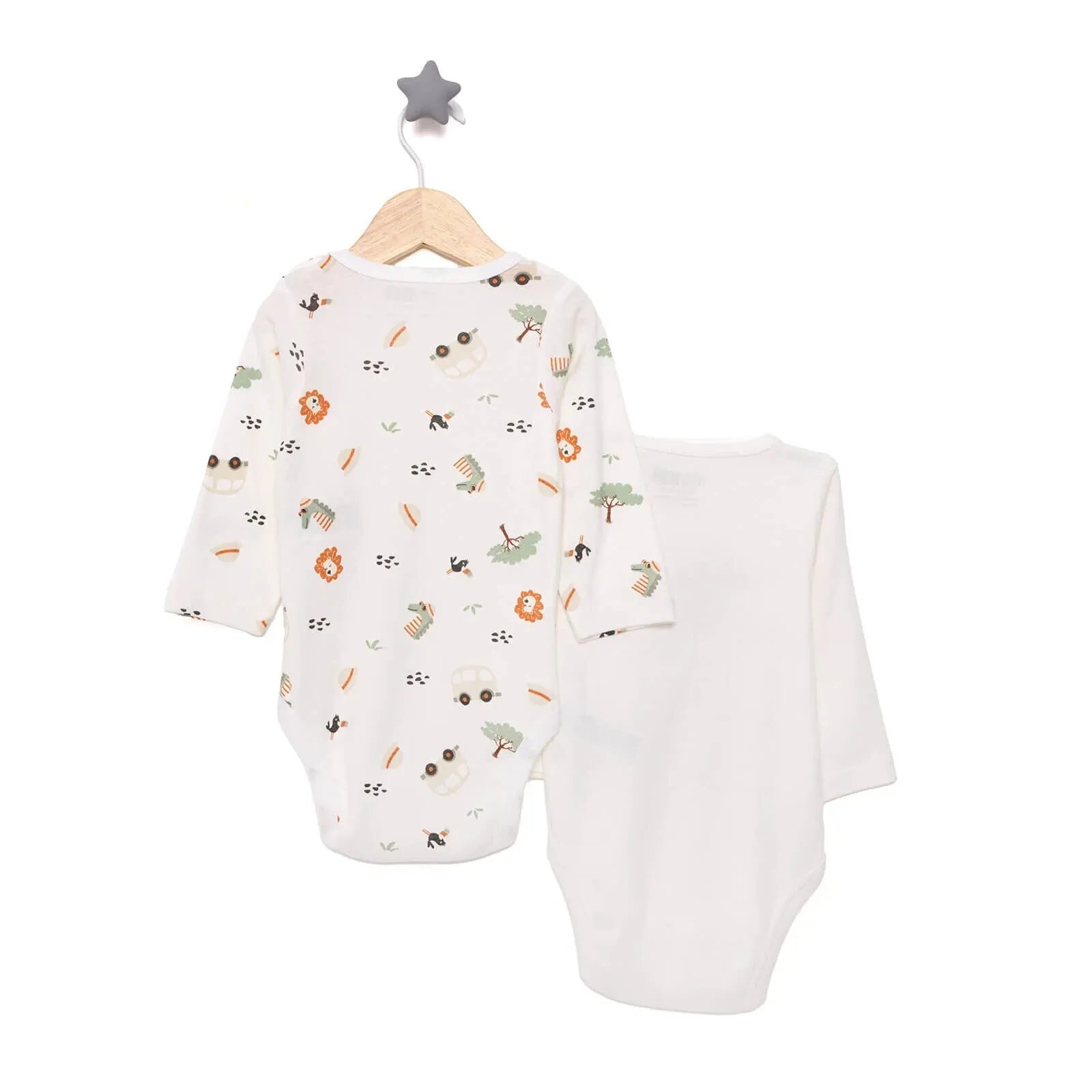 HelloBaby Baby Boy Long Sleeve Body 2 pcs - Beige