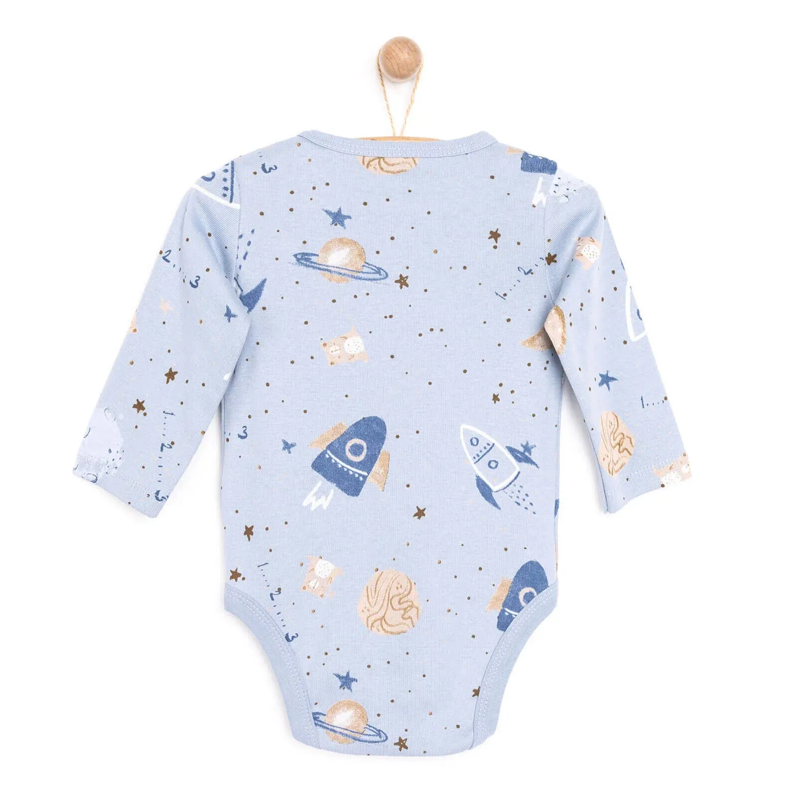 HelloBaby Baby Boy Long Sleeve Bodysuit - Blue