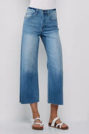 High Rise Crop Wide Leg Jeans