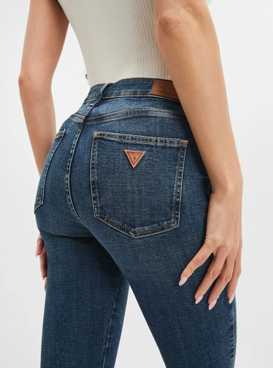 High-Rise Sexy Flared Denim Jeans In Blue Fog Wash