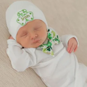 ilybean Kiss Me I'm Irish Bow Tie and Beanie SET - St. Patrick's Day Newborn Boy