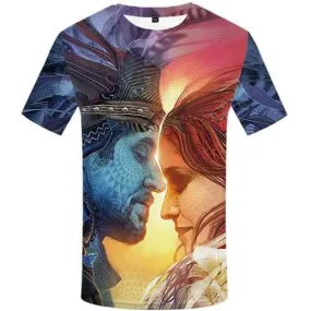 Indians T shirts Men Character Tshirts Cool Love Tshirts Casual United States T-shirts Graphic America T-shirts 3d Short Sleeve