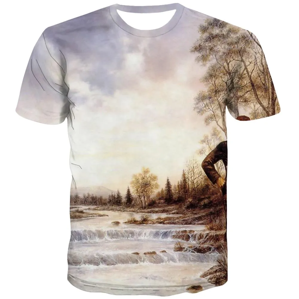 Indians T shirts Men Grassland Tshirt Printed Sunset T-shirts Graphic War T-shirts 3d