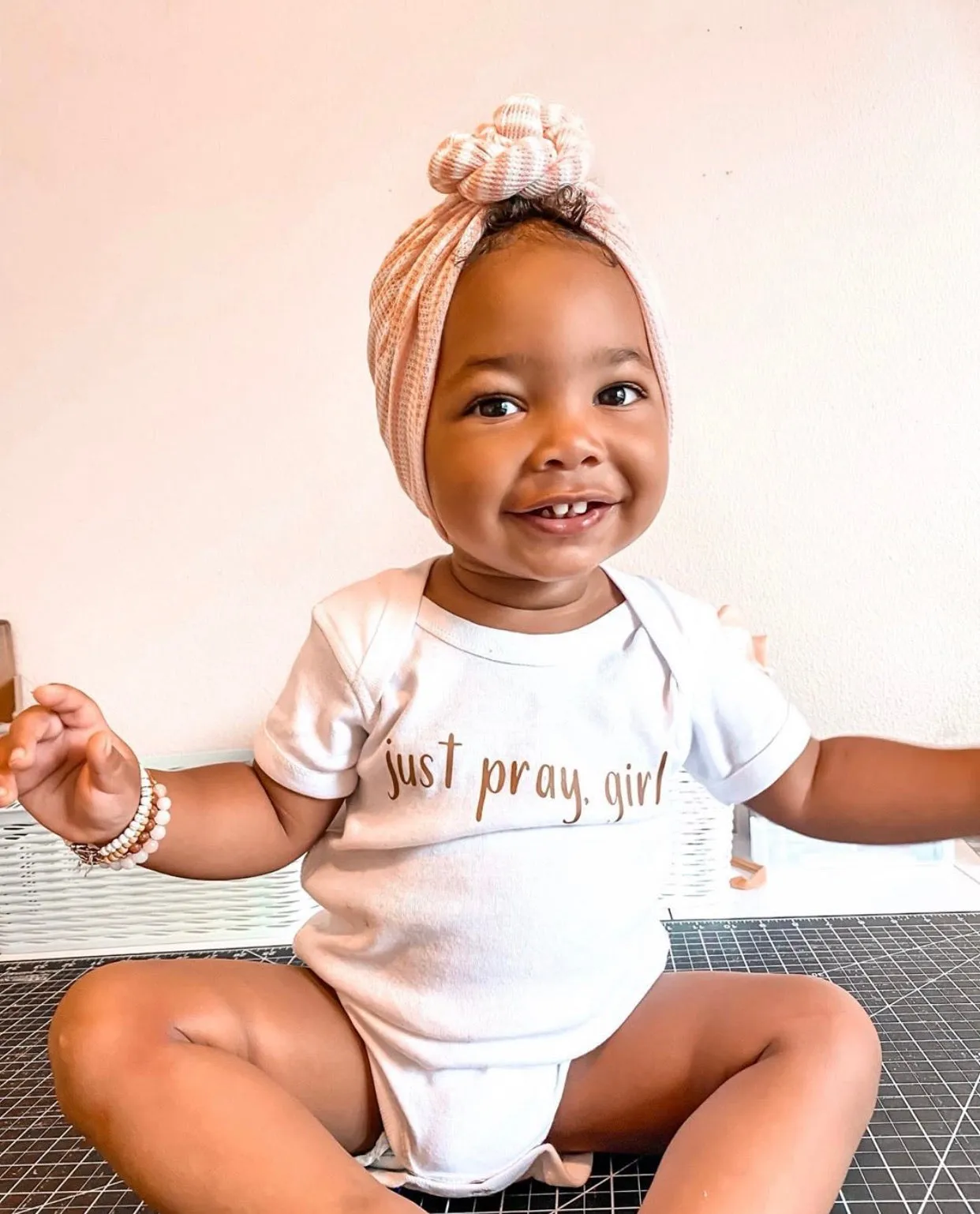 Infant Just Pray, Girl Caramel - Bodysuit