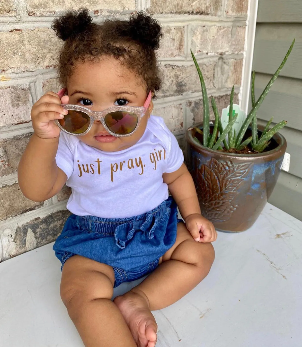 Infant Just Pray, Girl Caramel - Bodysuit