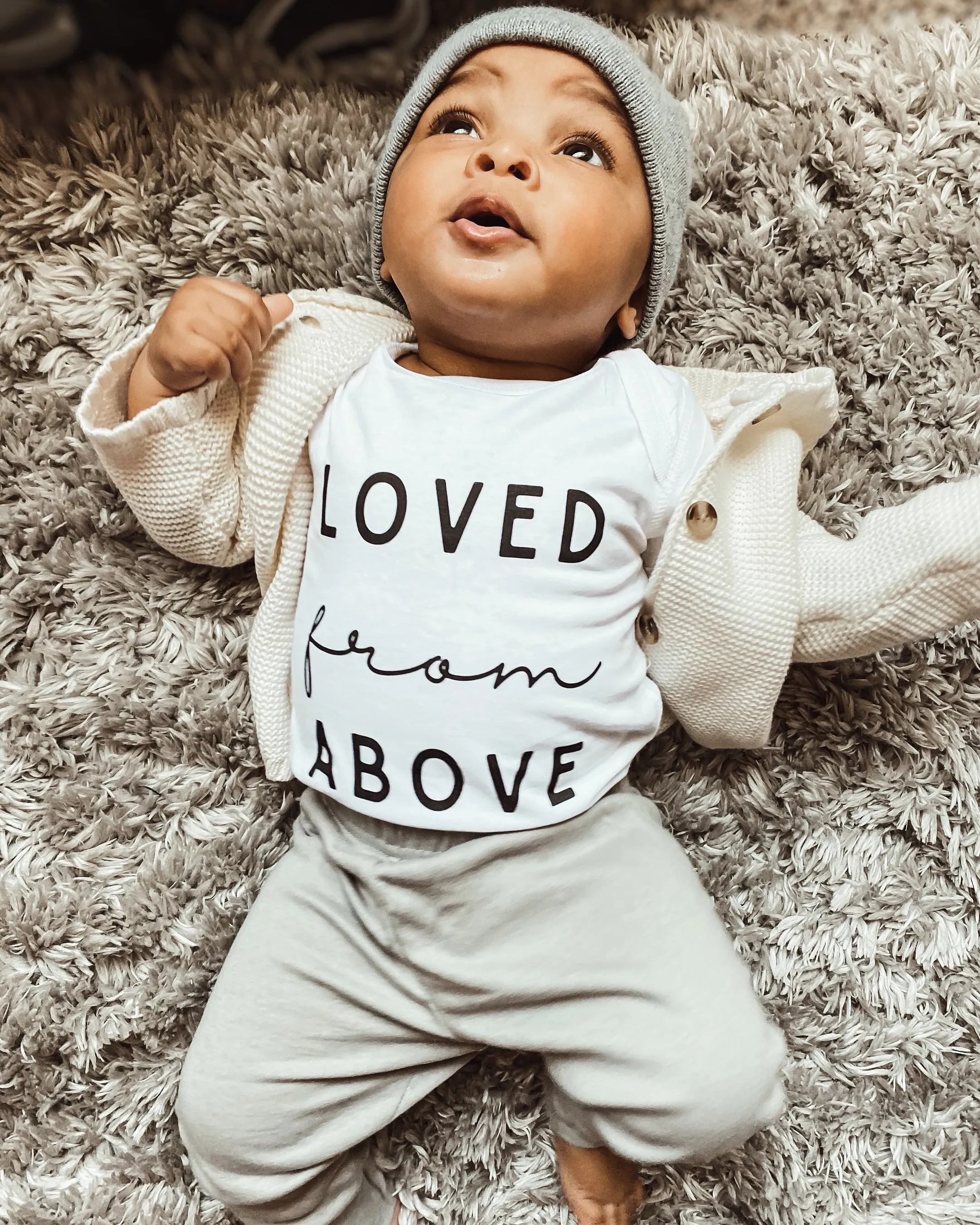 Infant Loved From Above - Black Bodysuit