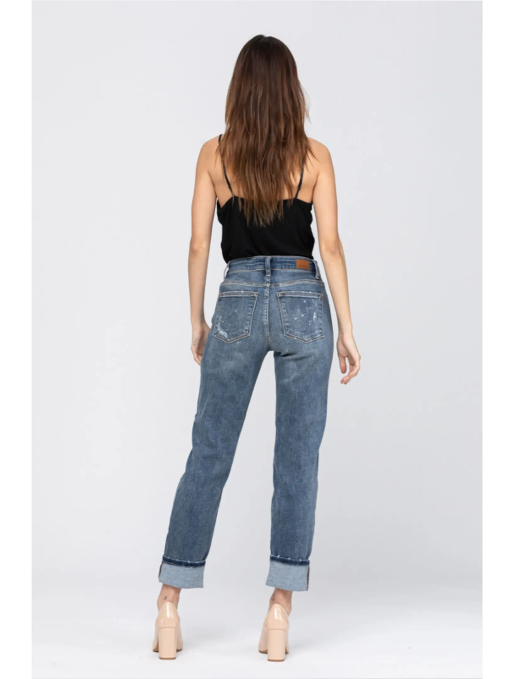 Judy Blue Bleach Splash Boyfriend Jeans