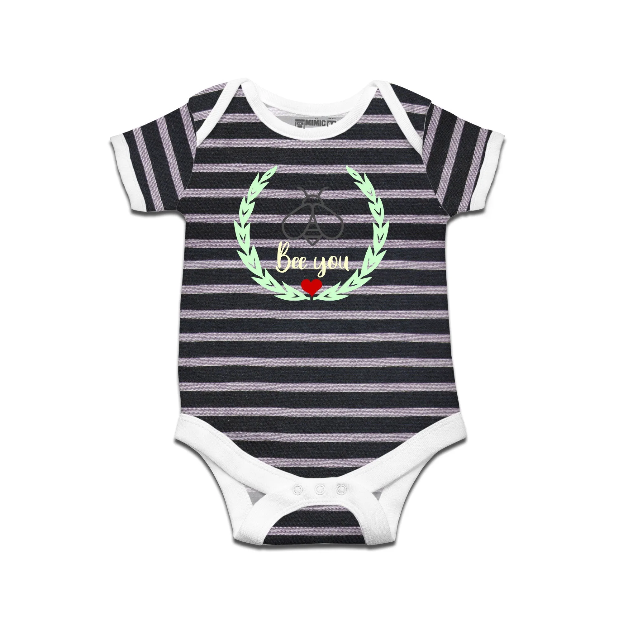 Kidswear By Ruse Bee You Printed Striped infant Romper For Baby