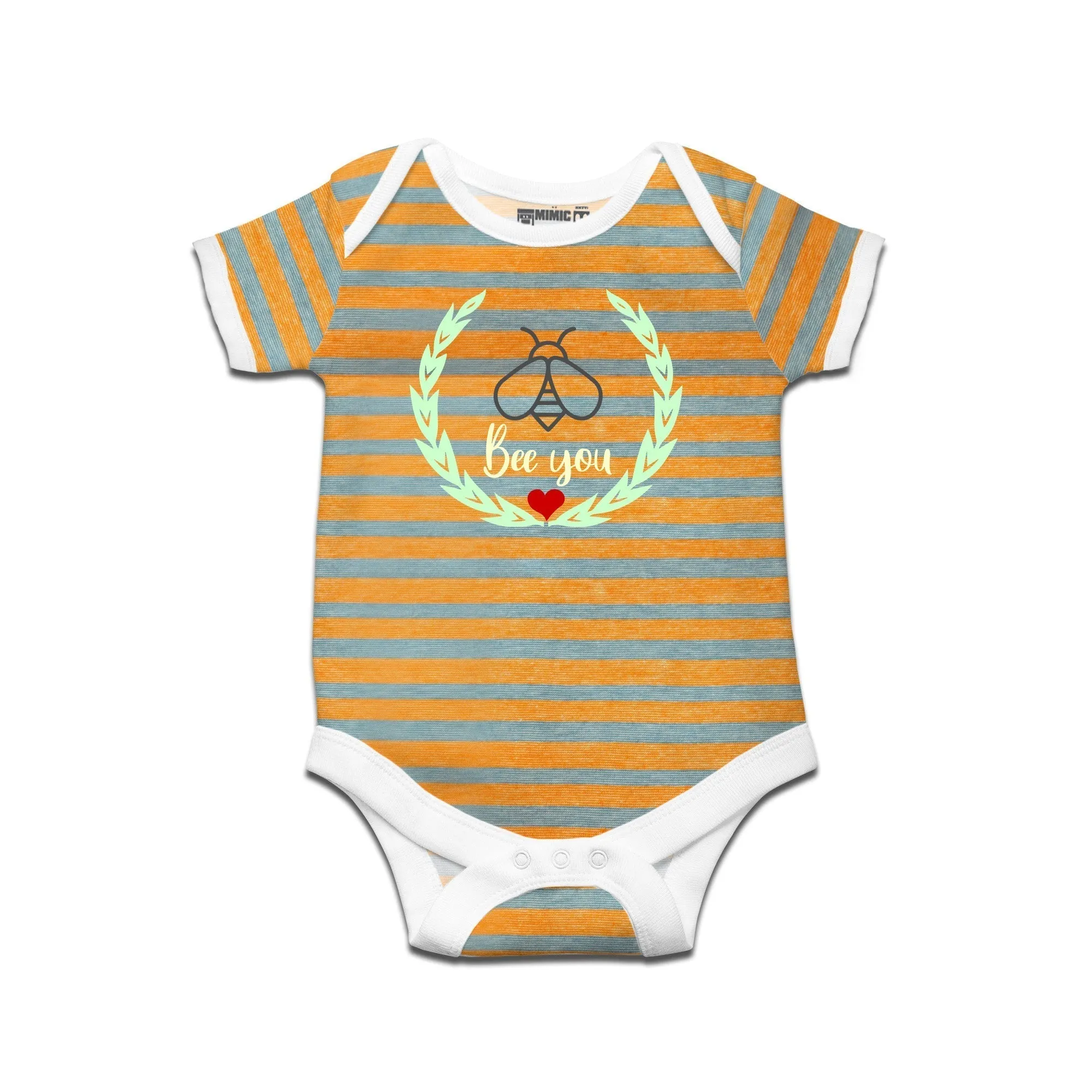 Kidswear By Ruse Bee You Printed Striped infant Romper For Baby